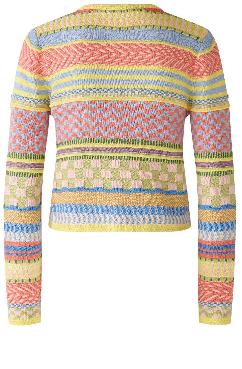 Light Blue Yellow Contrast Stripe Box Cardigan