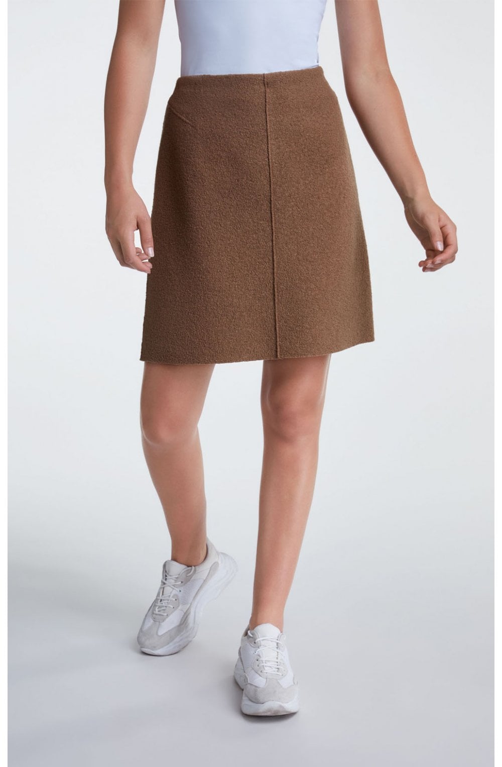 Light Brown Boiled Wool Skirt