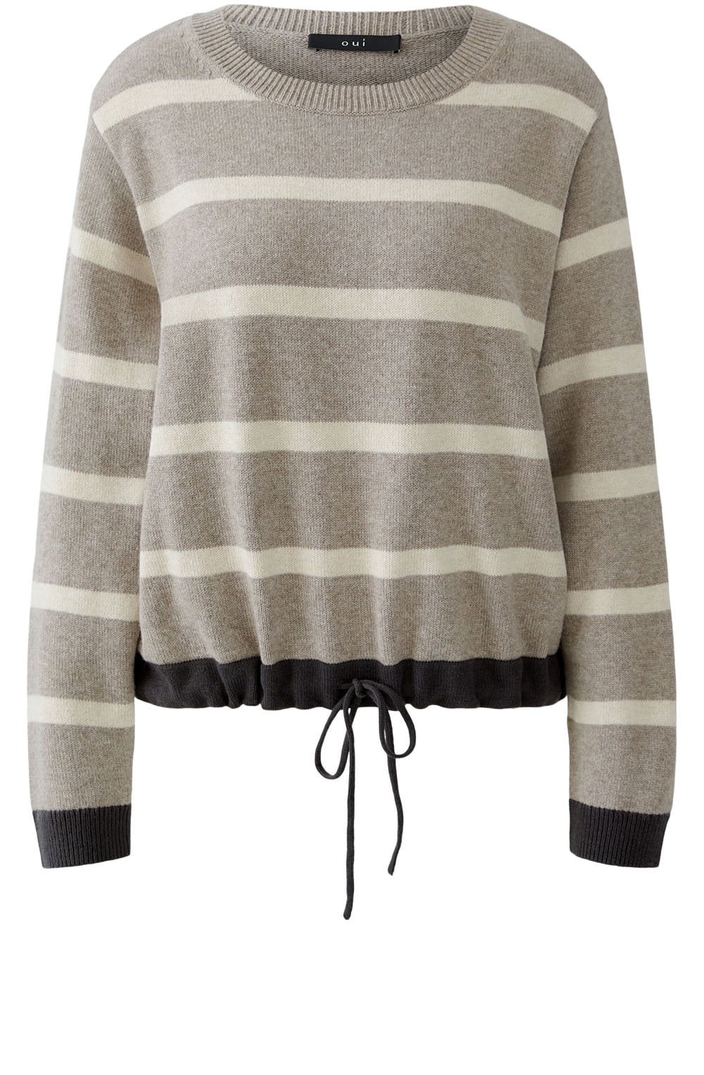 Light Brown Stone Drawstring Hem Jumper