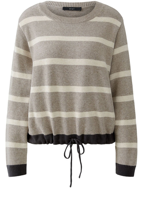 Light Brown Stone Drawstring Hem Jumper