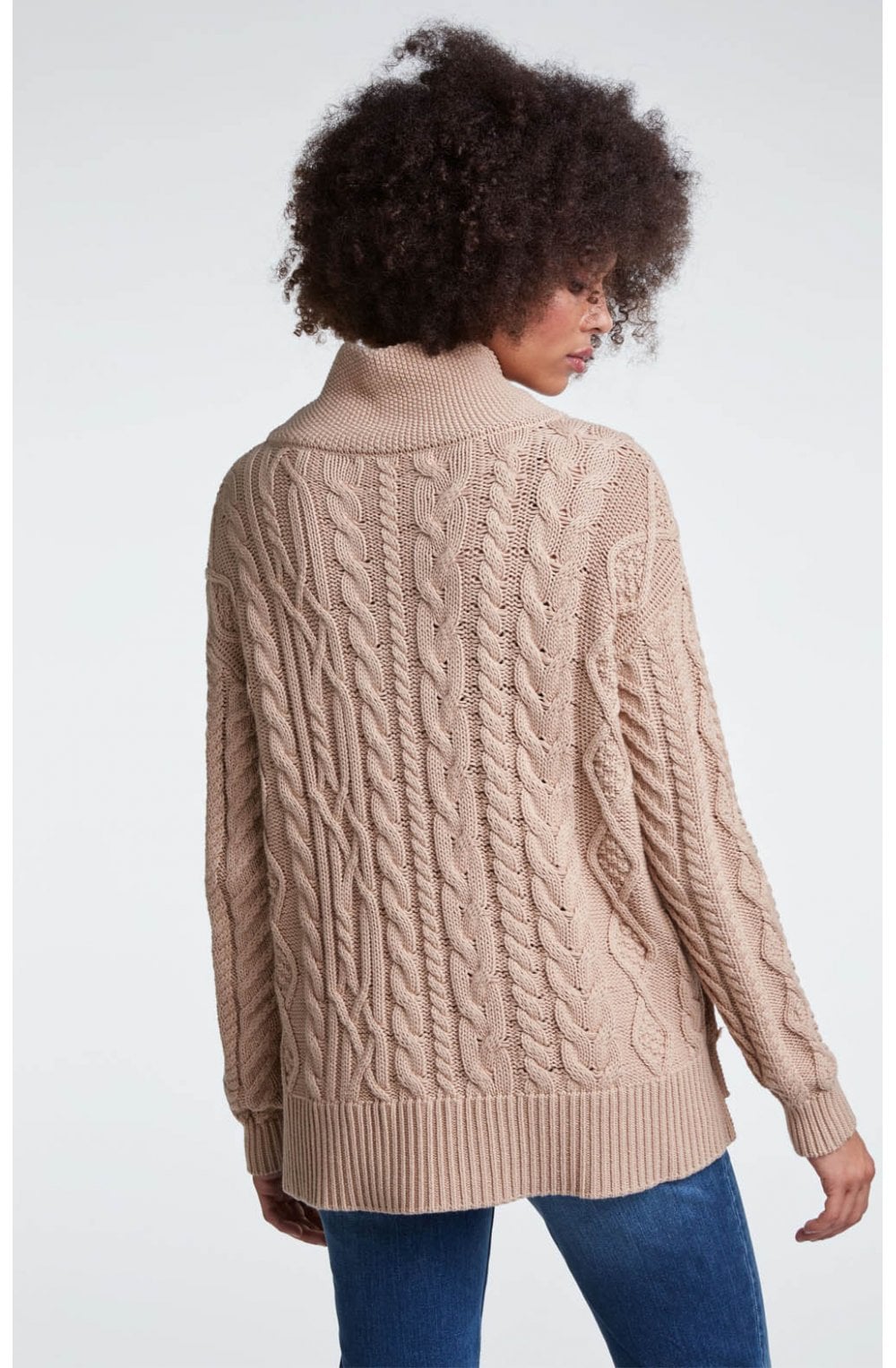 Light Camel Cable Knit Jumper