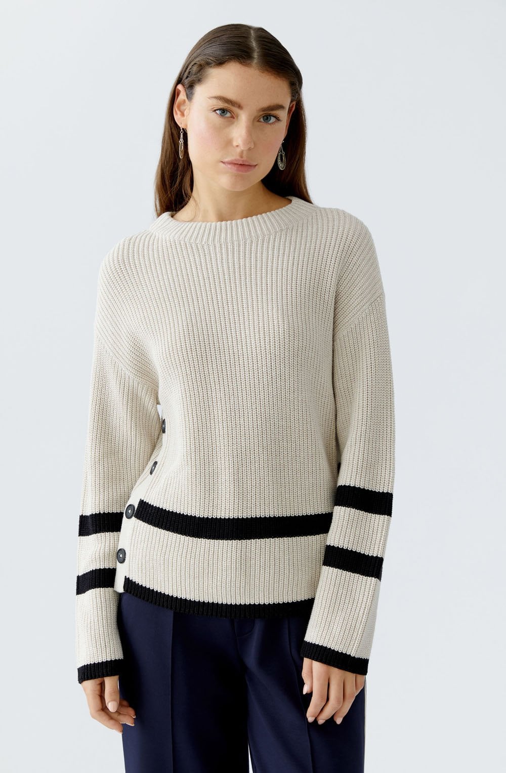 Light Camel Grey Side Button Jumper