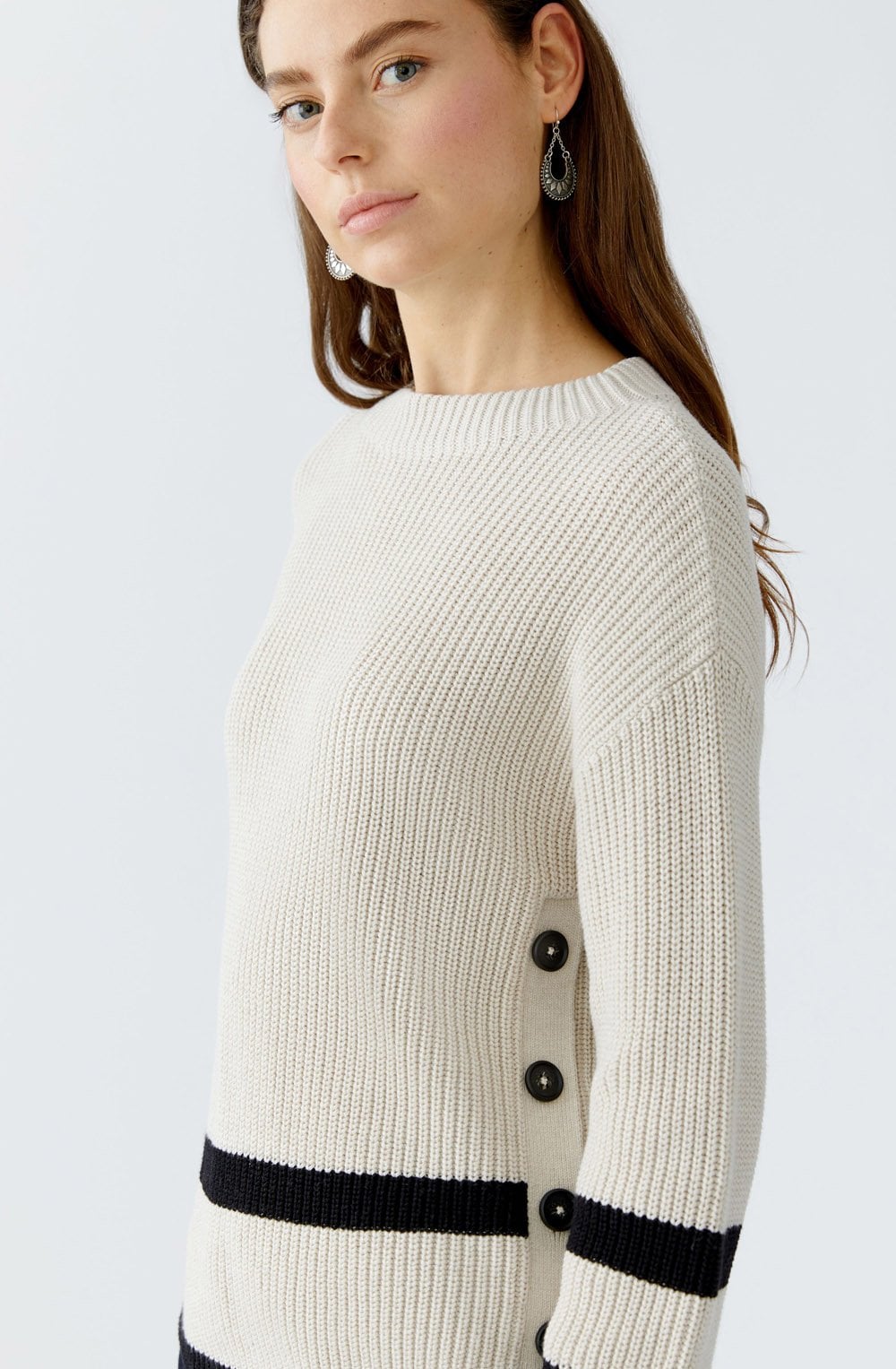 Light Camel Grey Side Button Jumper