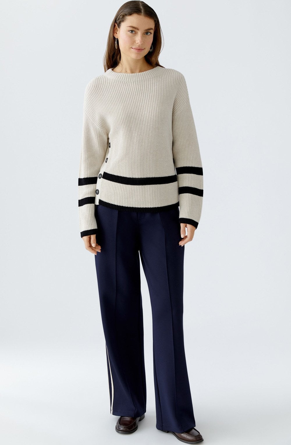 Light Camel Grey Side Button Jumper