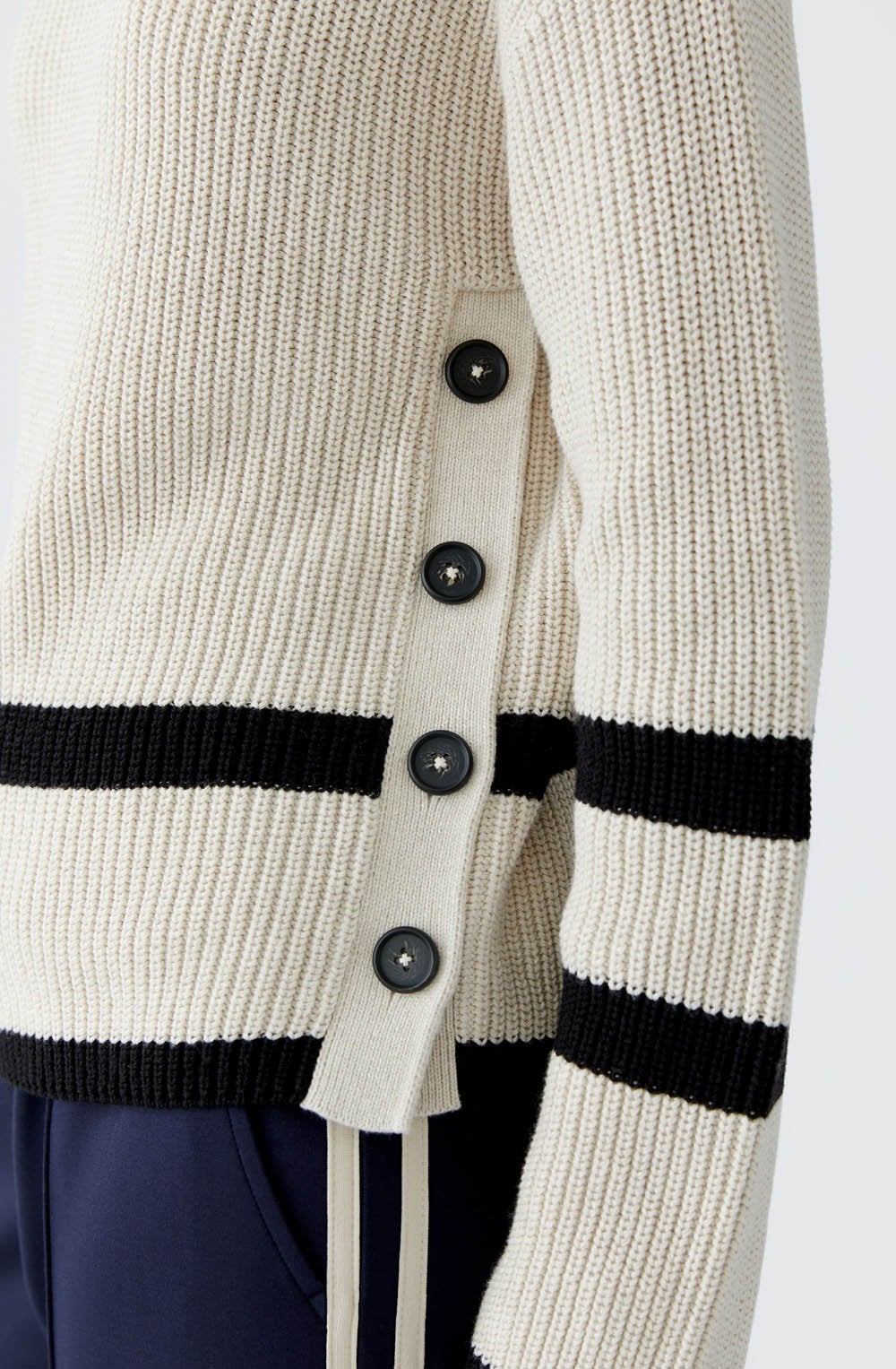 Light Camel Grey Side Button Jumper