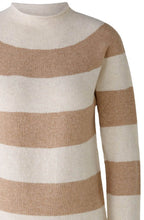 Light Camel Striped Funnel Neck Jumper
