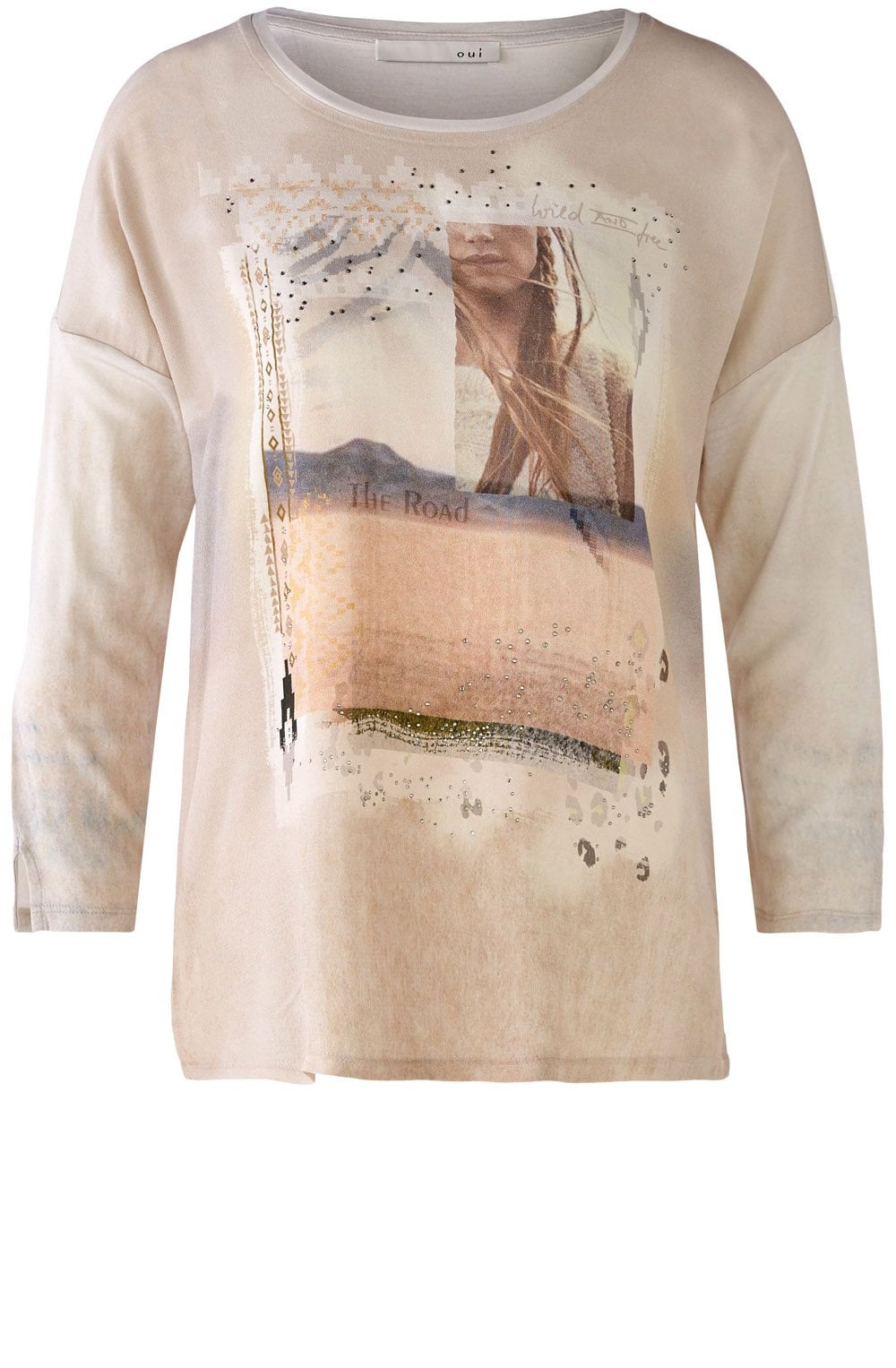 Light Camel Wild and Free Diamante Blouse