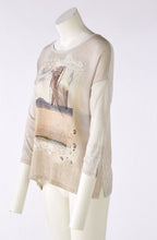 Light Camel Wild and Free Diamante Blouse