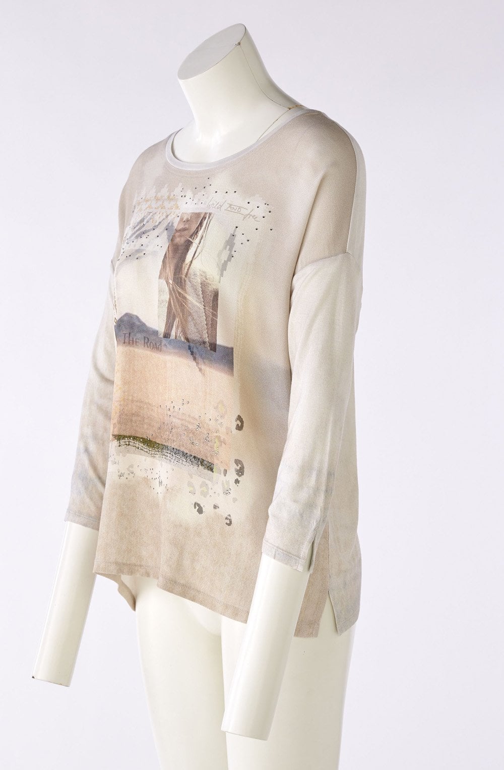 Light Camel Wild and Free Diamante Blouse
