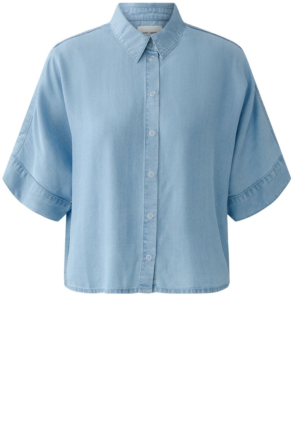 Light Denim Effect Oversized Shirt