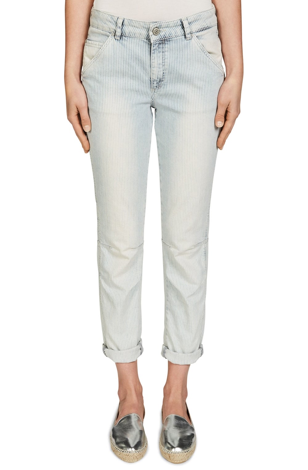 Light Denim Fine Striped Jeans