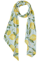 Light Green and Yellow Lemon Print Luxury Jersey Scarf
