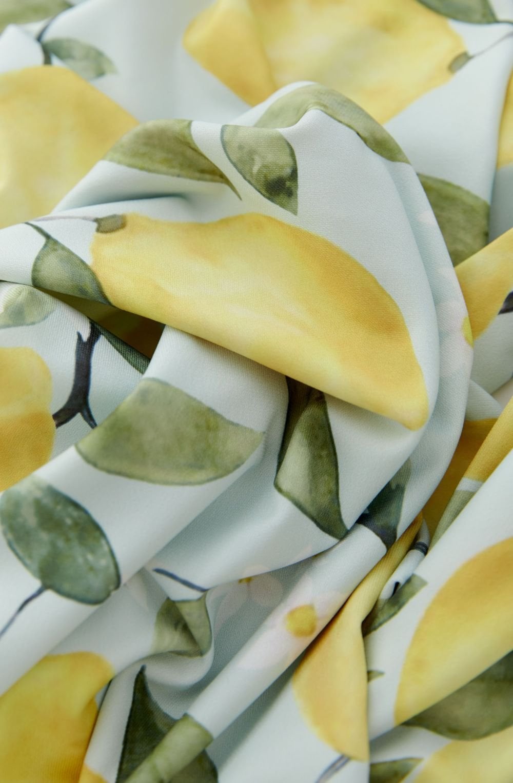 Light Green and Yellow Lemon Print Luxury Jersey Scarf