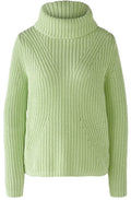 Light Green Chunky Knit Roll Neck Jumper