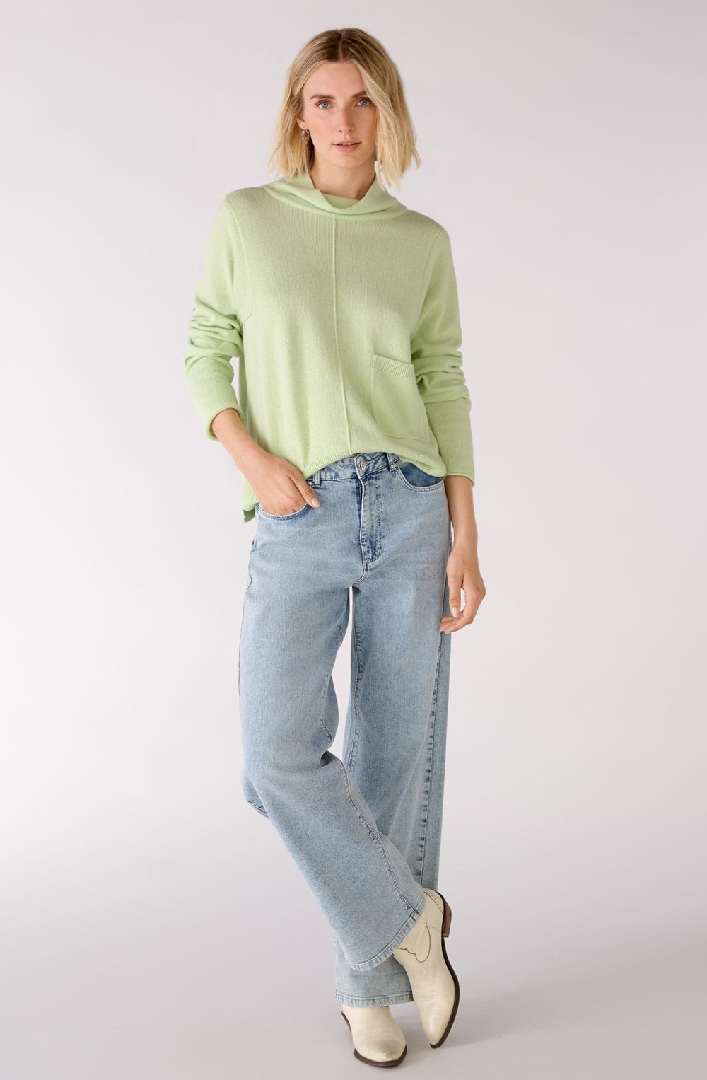 Light Green Cowl Neck Jumper