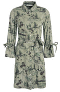 Light Green Green Palm Print Dress