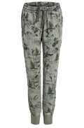 Light Green Green Palm Print Trousers