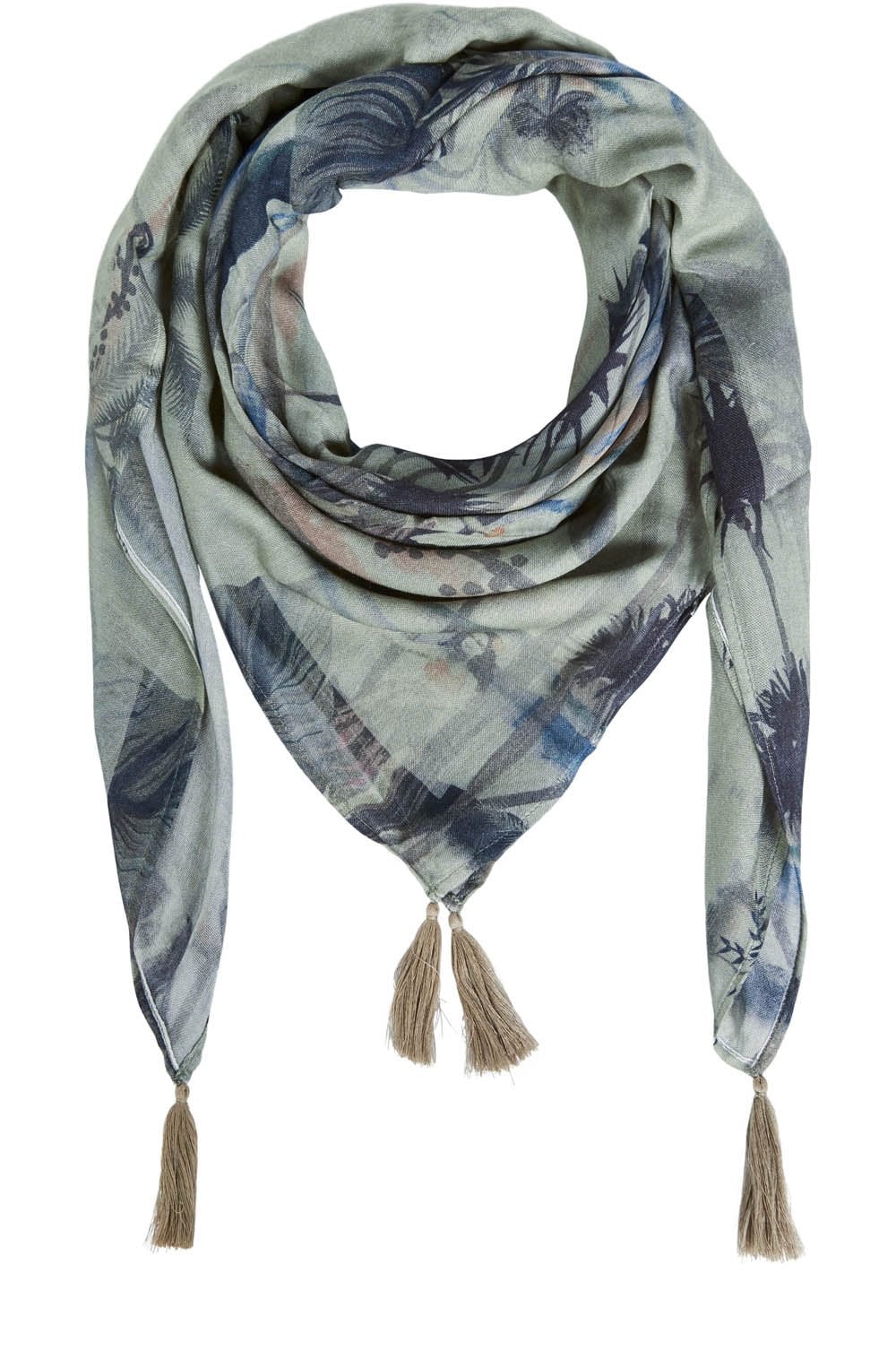 Light Green Palm Print Scarf