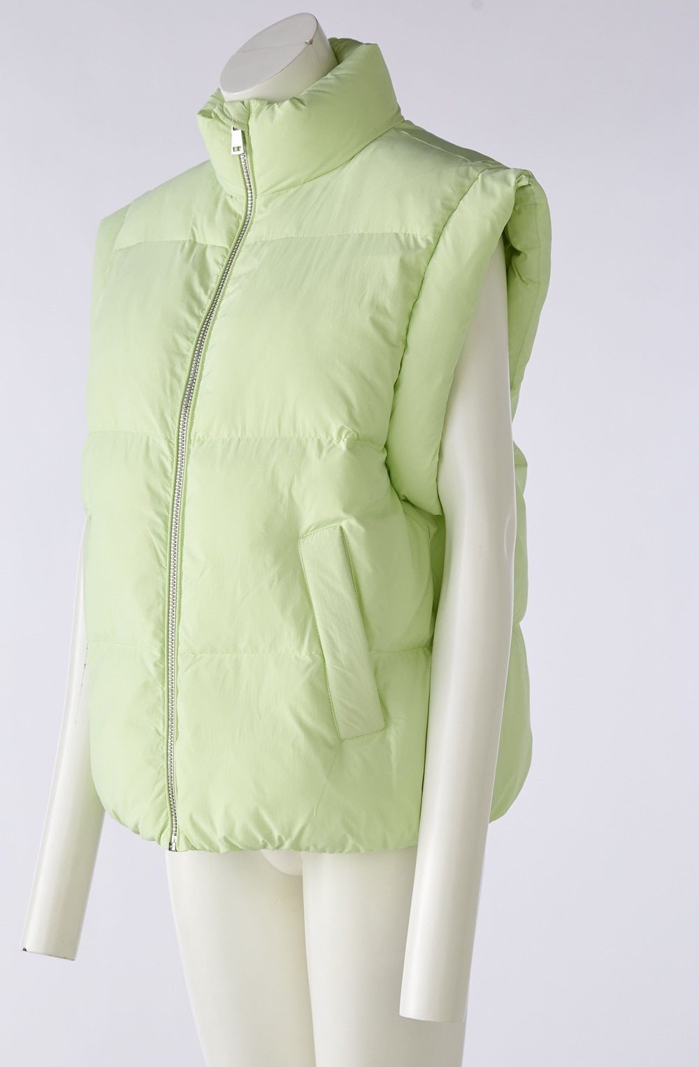 Light Green Quilted Gilet