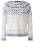 Light Grey and Blue Fair Isle Jumper