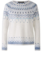 Light Grey and Blue Fair Isle Jumper