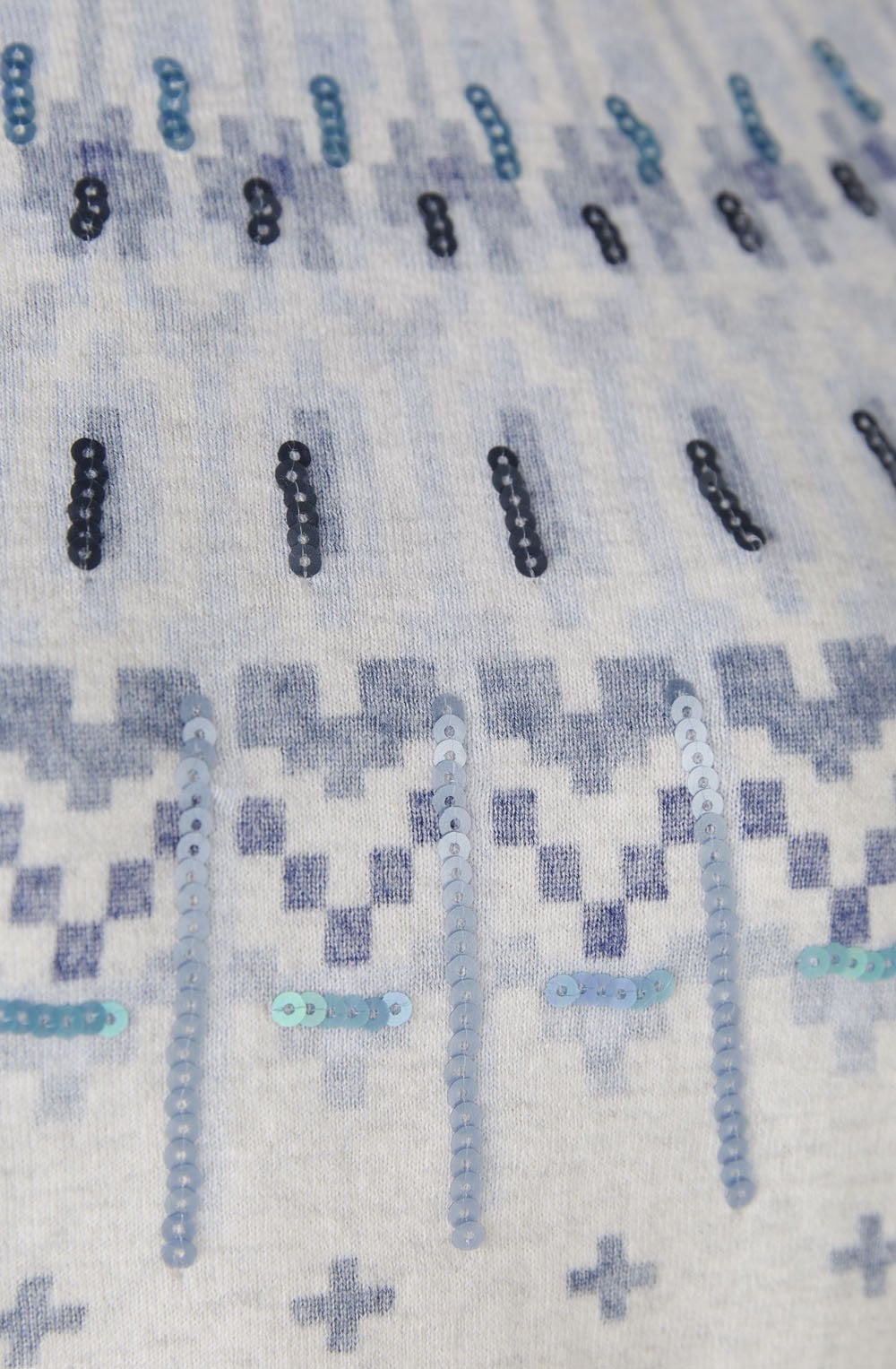 Light Grey and Blue Fair Isle Jumper