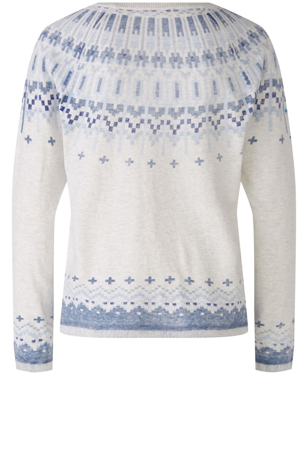 Light Grey and Blue Fair Isle Jumper