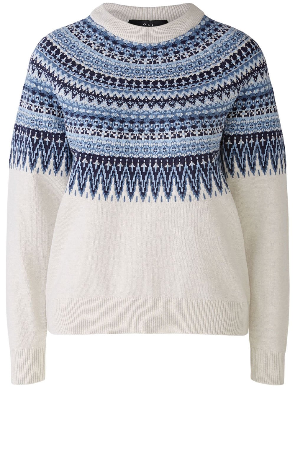 Light Grey and Blue Norwegian Raglan Jumper