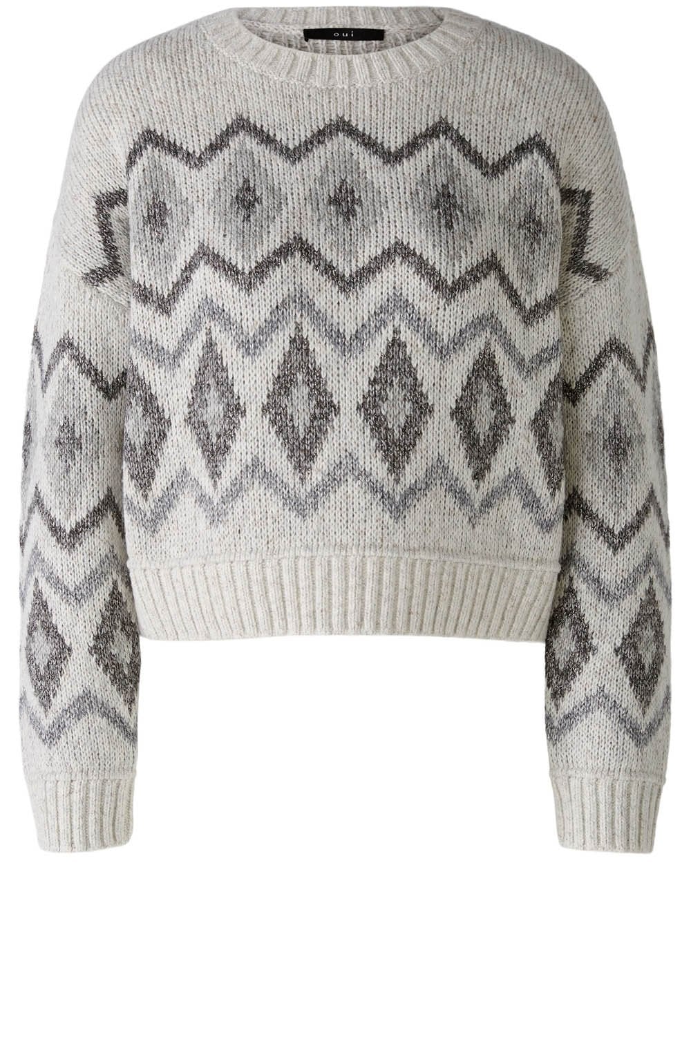 Light Grey and Shimmer Fair Isle Jumper