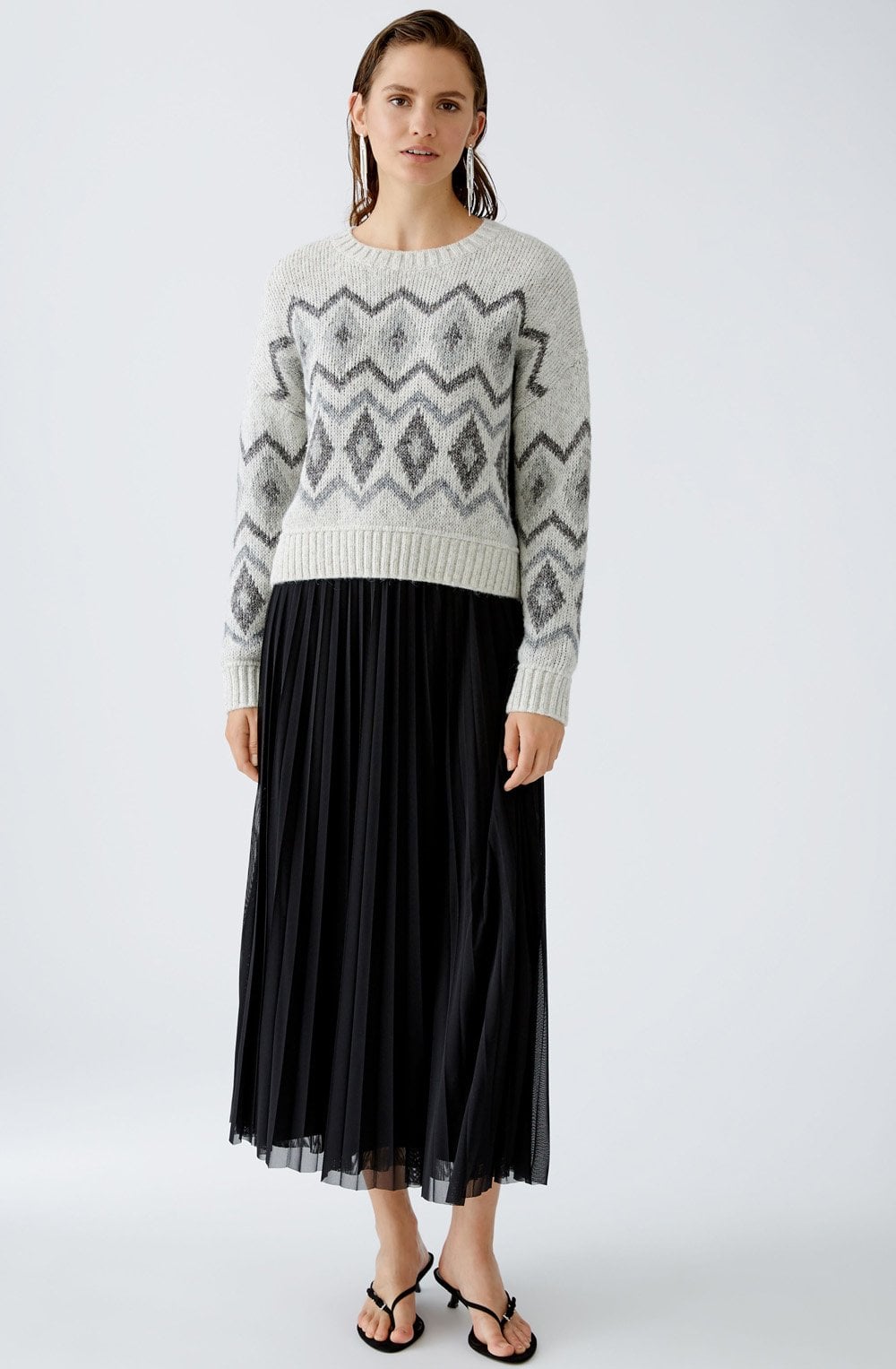 Light Grey and Shimmer Fair Isle Jumper