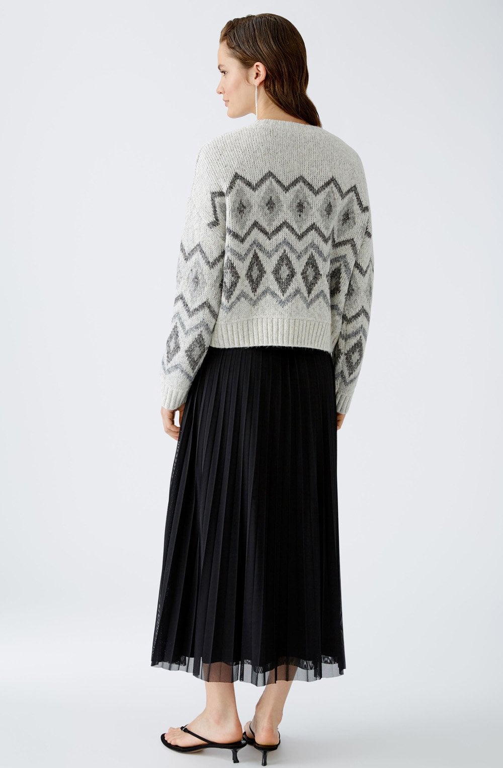 Light Grey and Shimmer Fair Isle Jumper