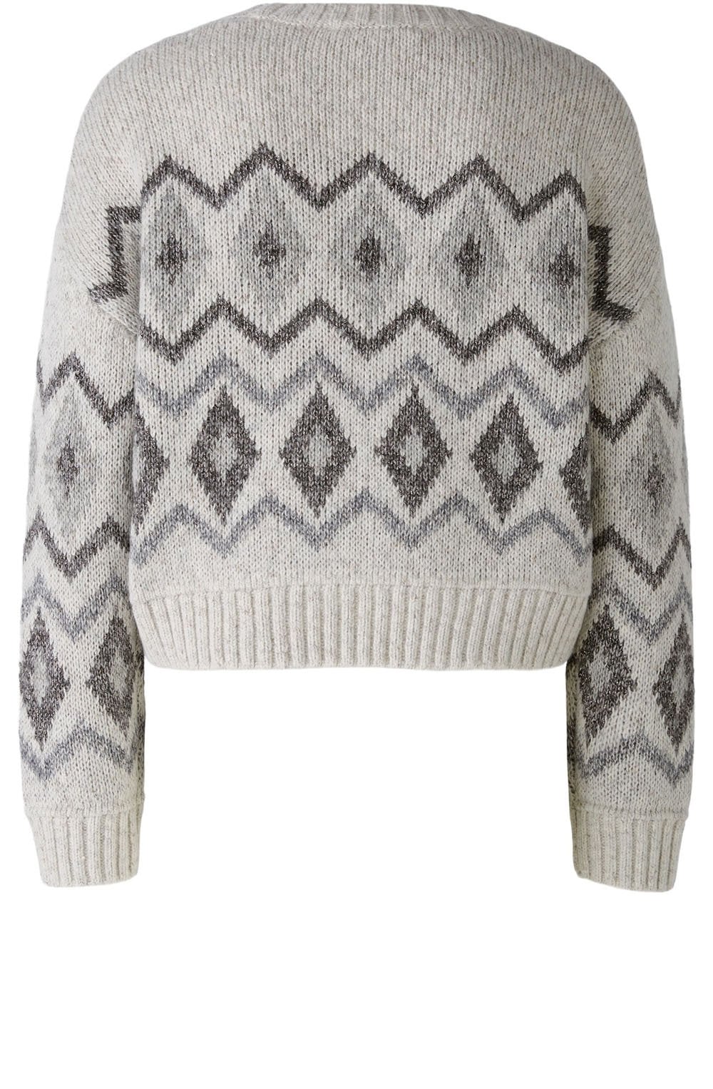 Light Grey and Shimmer Fair Isle Jumper