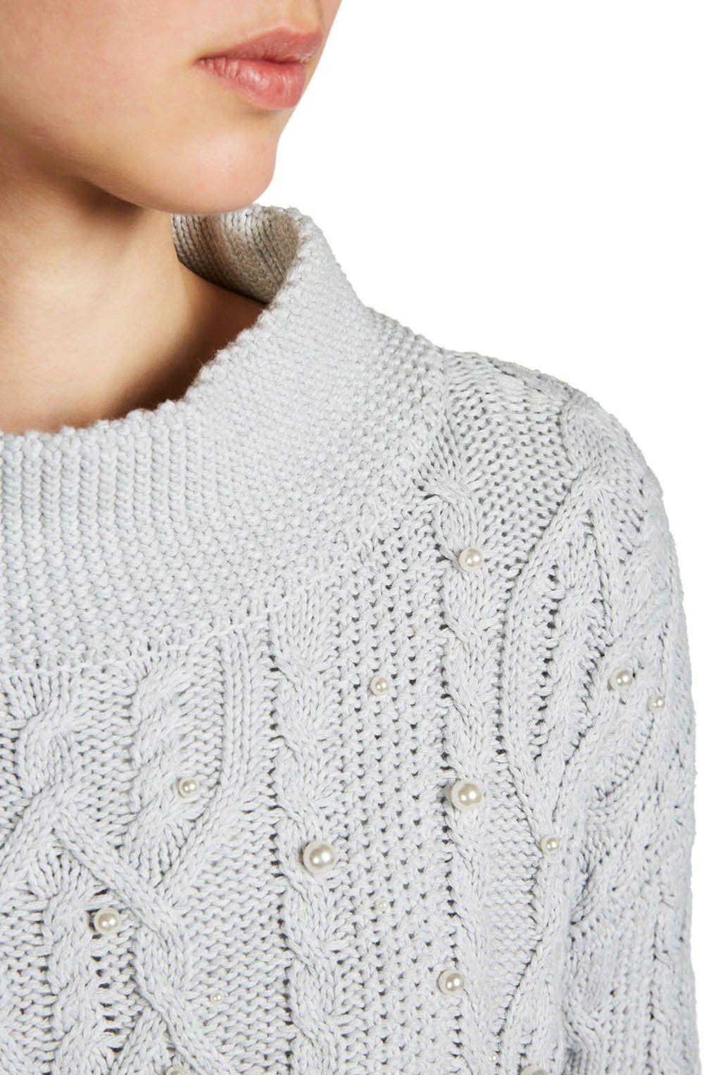 Light Grey Cable Knit Sweater