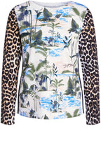 Light Grey & Green Contrasting Print Jumper