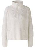 Light Grey Half Zip High Neck Jumper