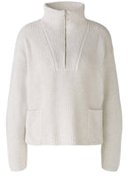 Light Grey Half Zip High Neck Jumper