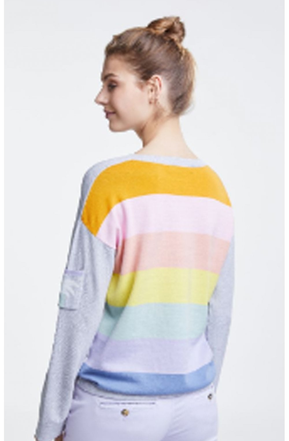Light grey jumper Striped back