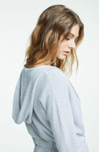 Light Grey Knit Hooded Cardigan