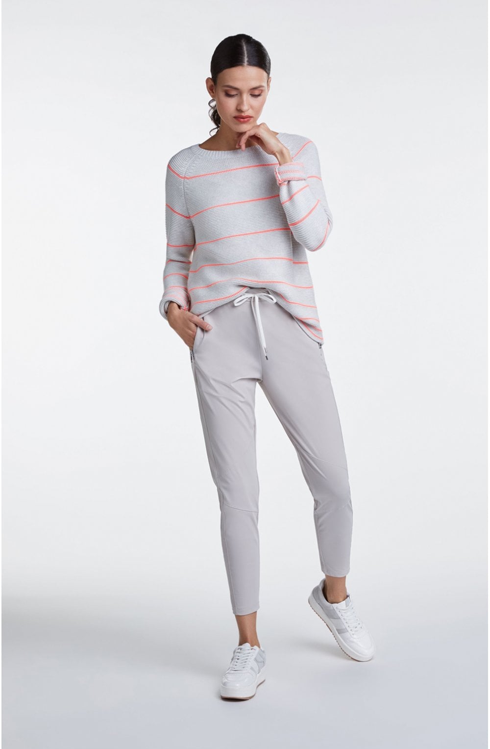 Light Grey Neon Stripe Jumper
