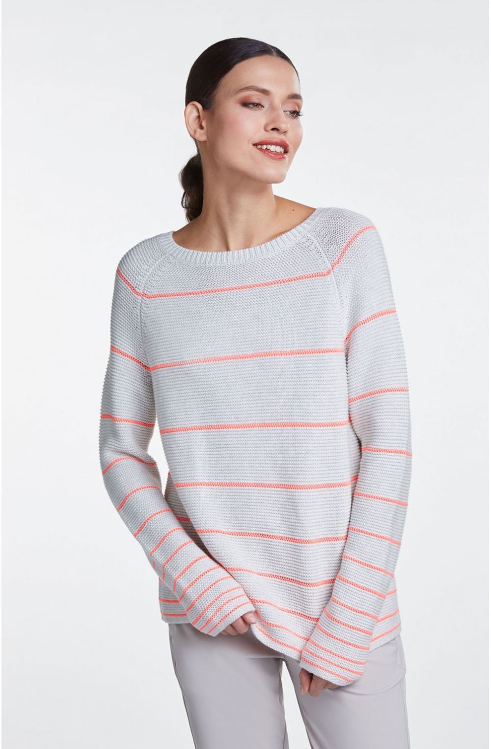 Light Grey Neon Stripe Jumper