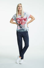 Light Grey & Pink Rose Design Top