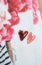 Light Grey & Pink Rose Design Top