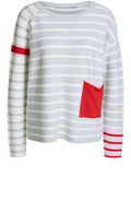 Light Grey & Pink Striped Sweater