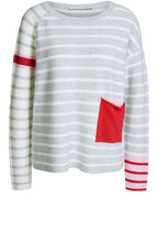 Light Grey & Pink Striped Sweater