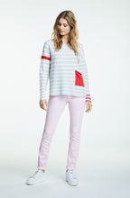 Light Grey & Pink Striped Sweater