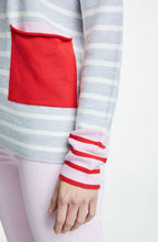 Light Grey & Pink Striped Sweater