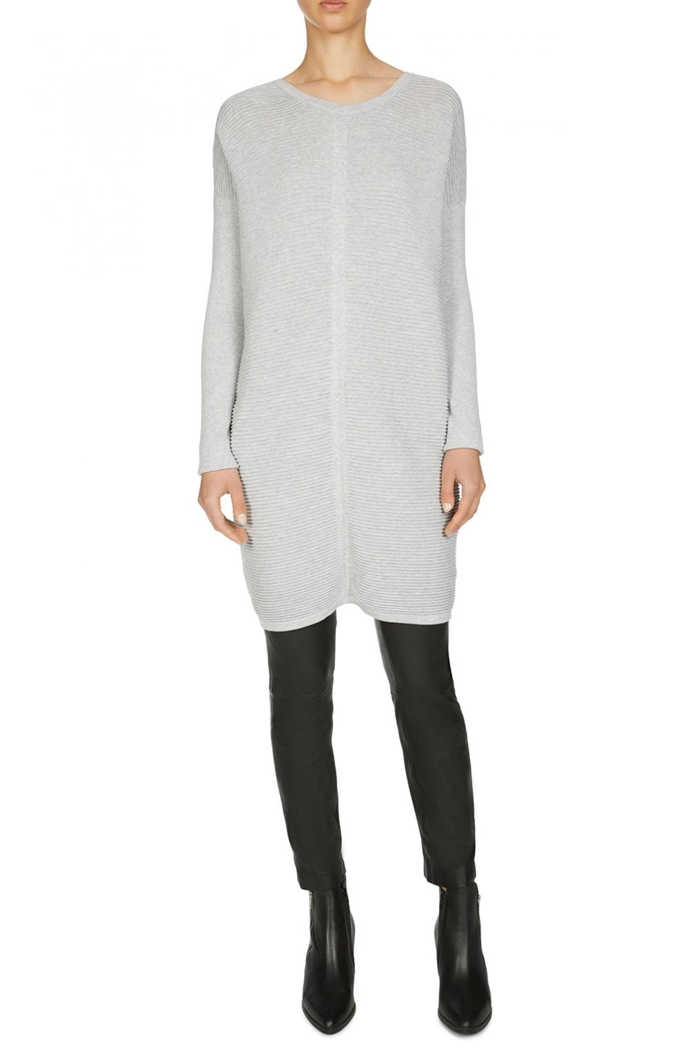 Light Grey Ribbed Dress