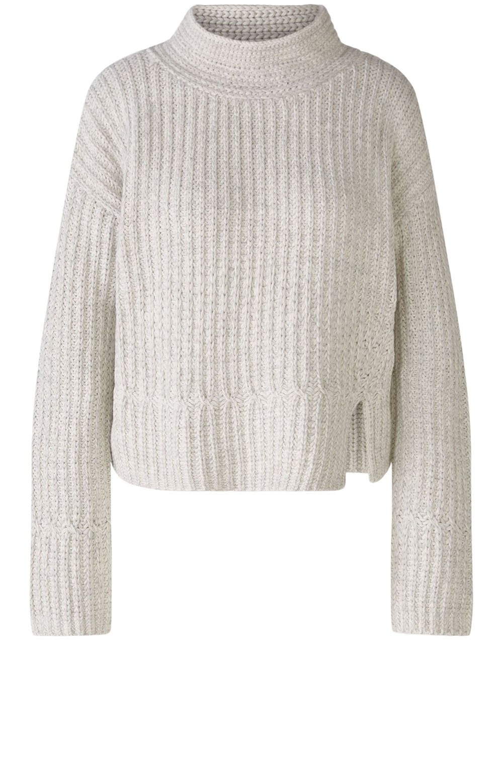 Light Grey Ribbed Knit Box Jumper