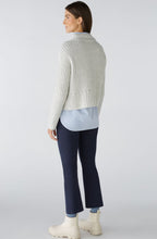 Light Grey Ribbed Knit Box Jumper
