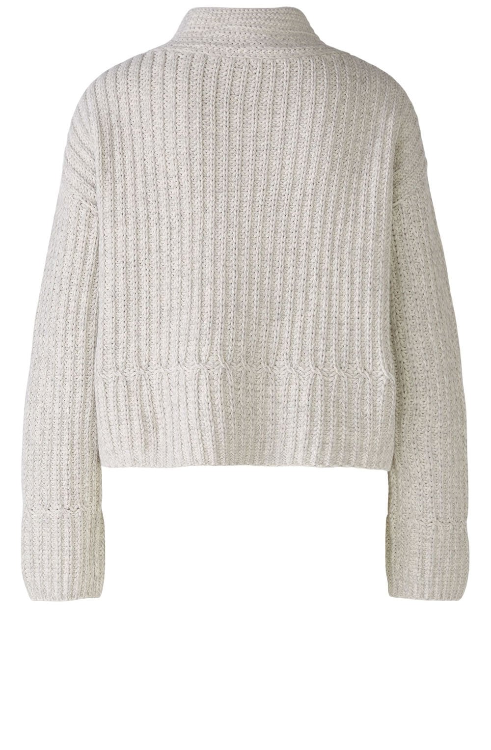 Light Grey Ribbed Knit Box Jumper